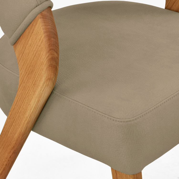 Designová luxusná stolička - dub, Almondo - béžová piesková