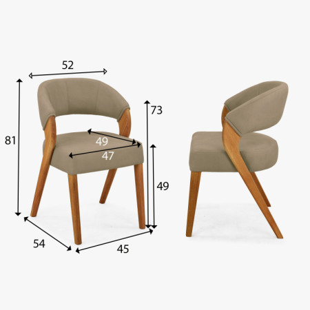 Designová luxusná stolička - dub, Almondo - béžová piesková