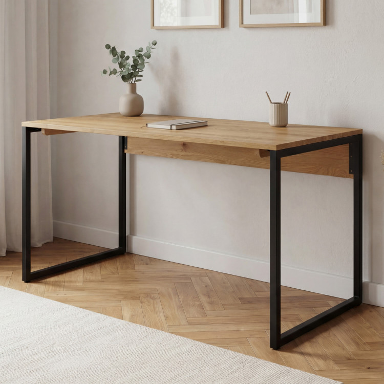 Dubový pracovný stôl Albero 160x70 cm kovové nohy