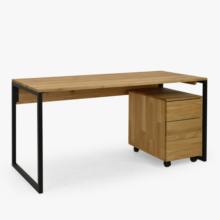 Dubový pracovný stôl Albero 160x70 cm kovové nohy