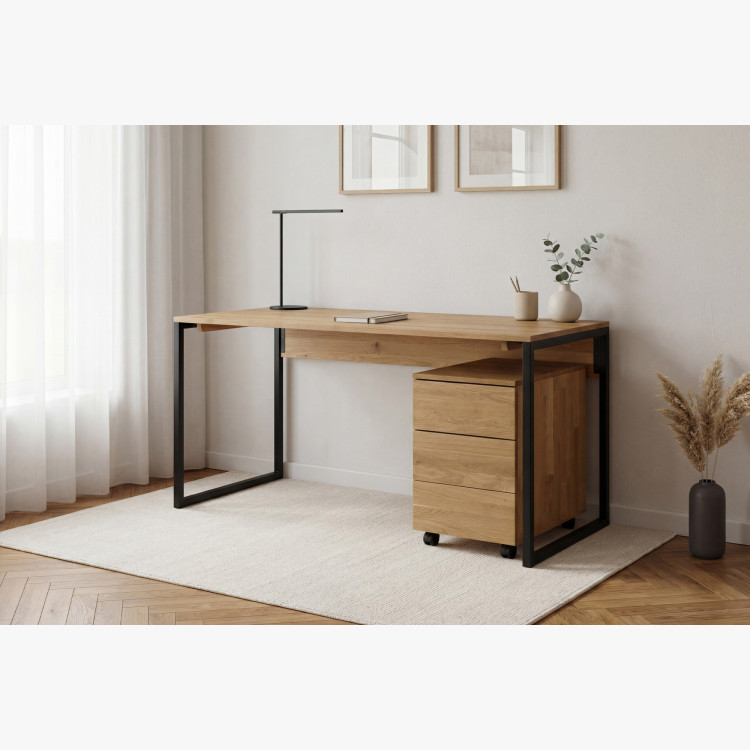 Dubový pracovný stôl Albero 160x70 cm kovové nohy