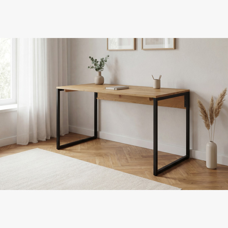 Dubový pracovný stôl Albero 160x70 cm kovové nohy