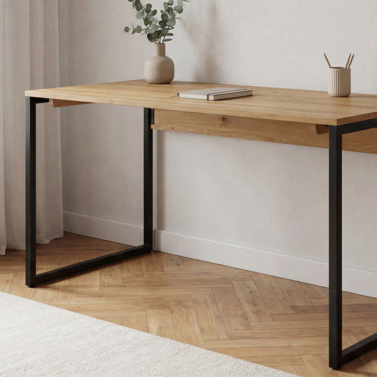 Dubový pracovný stôl Albero 160x70 cm kovové nohy