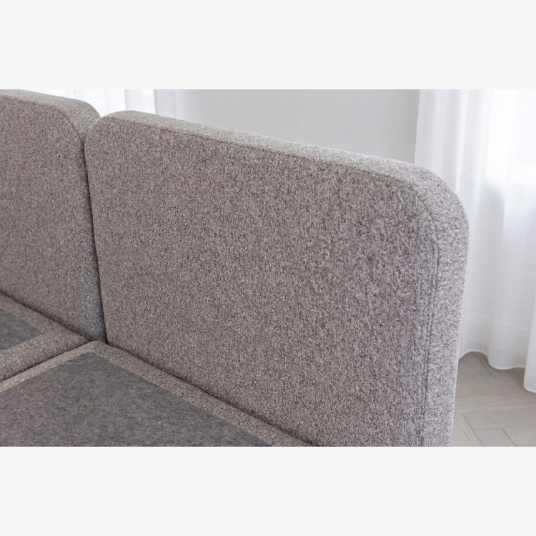 Boxspring posteľ 180x200 sivohnedá s matracom a úložným priestorom