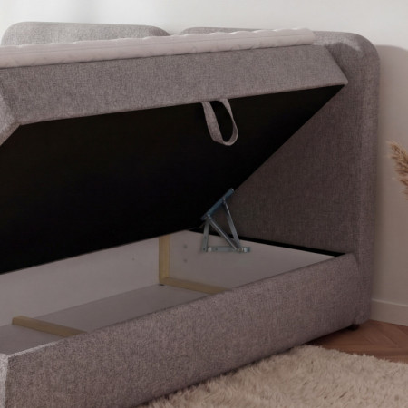 Boxspring posteľ 180x200 sivohnedá s matracom a úložným priestorom