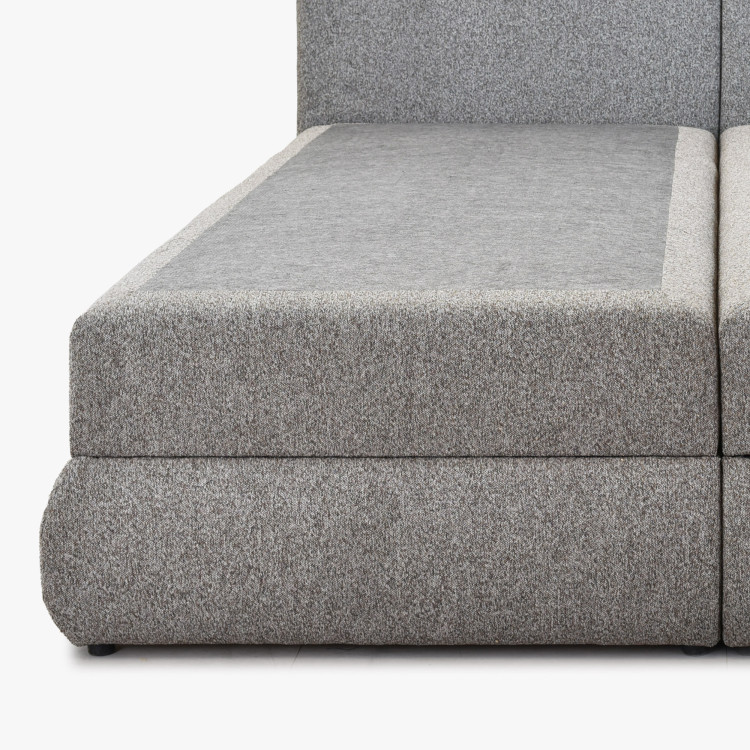 Boxspring posteľ 180x200 sivohnedá s matracom a úložným priestorom