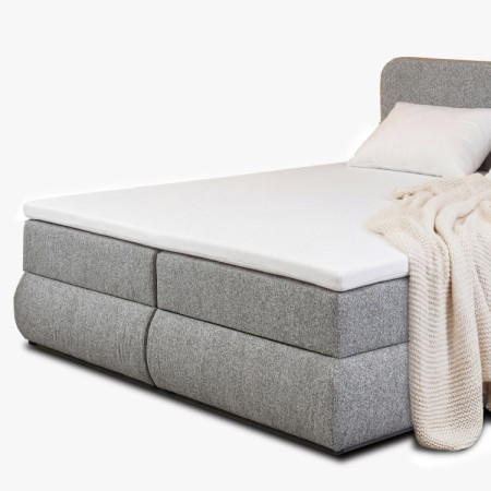 Boxspring posteľ 180x200 sivohnedá s matracom a úložným priestorom
