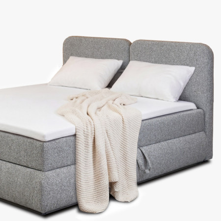 Boxspring posteľ 180x200 sivohnedá s matracom a úložným priestorom