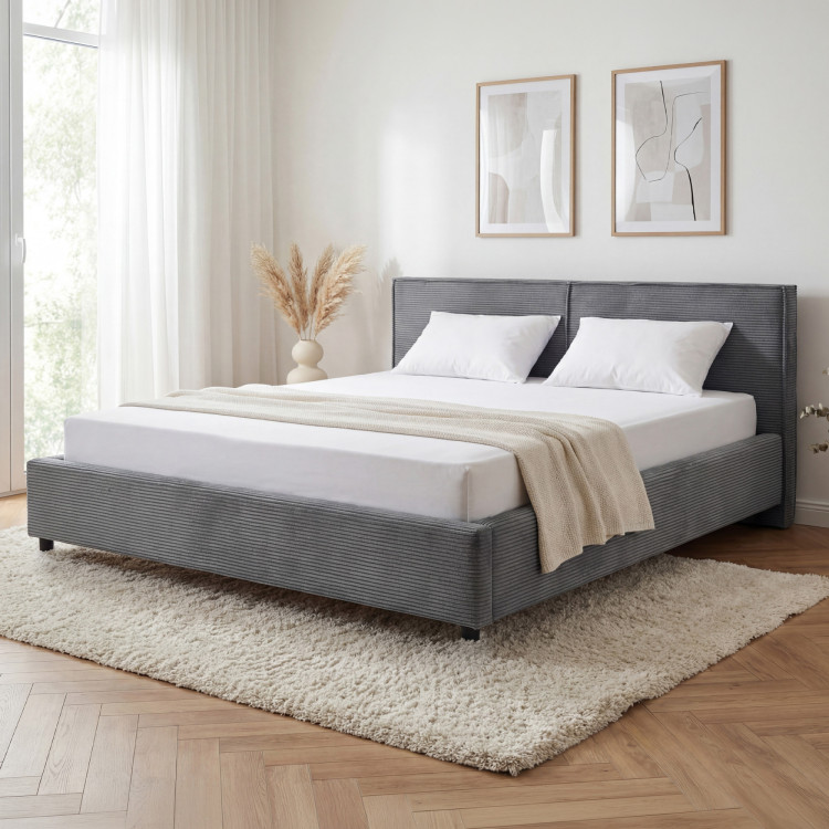 Čalúnená posteľ Ineza 180x200 s úložným priestorom sivá