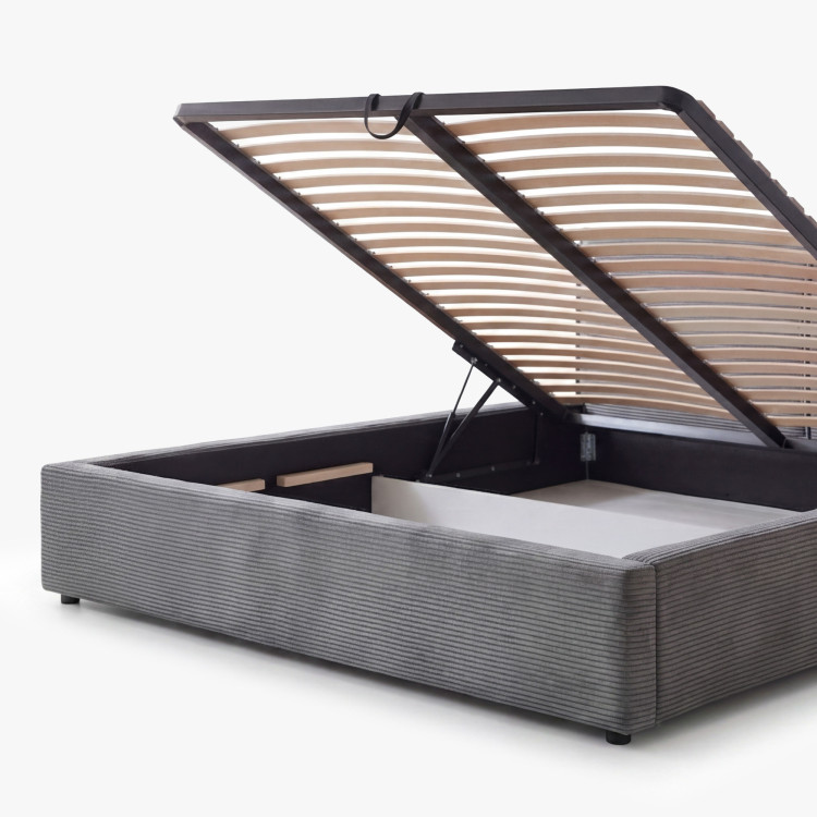 Čalúnená posteľ Ineza 180x200 s úložným priestorom sivá