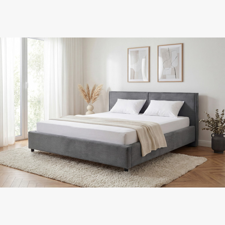 Čalúnená posteľ Ineza 180x200 s úložným priestorom sivá