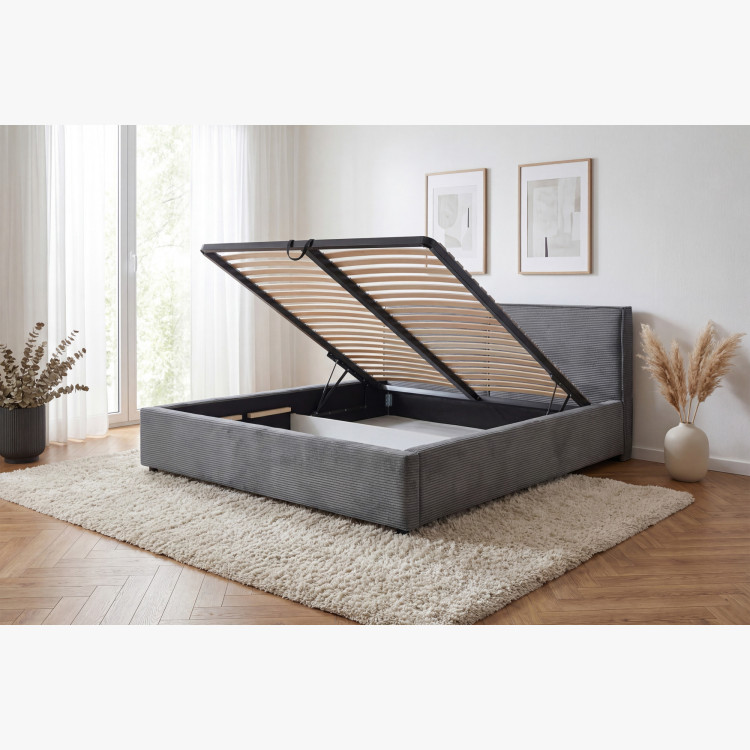 Čalúnená posteľ Ineza 180x200 s úložným priestorom sivá