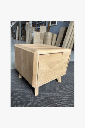 Nočný stolík, masív dub biely - outlet 2