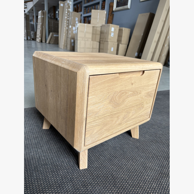 Nočný stolík, masív dub biely - outlet