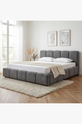 Čalúnená posteľ Nubi 180x200 s úložným priestorom, sivá