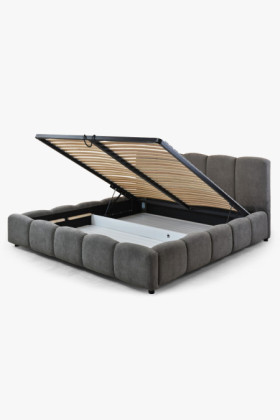 Čalúnená posteľ Nubi 180x200 s úložným priestorom, sivá 2