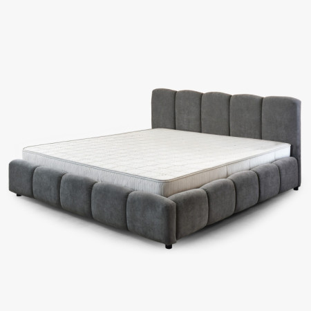 Čalúnená posteľ Nubi 180x200 s úložným priestorom, sivá