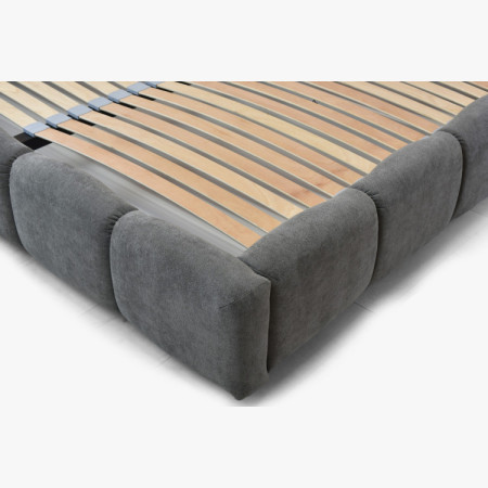 Čalúnená posteľ Nubi 180x200 s úložným priestorom, sivá