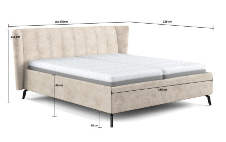 Moderná čalúnená posteľ s úložným priestorom, 180 × 200 cm