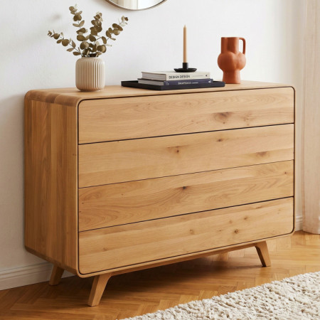 Dubová komoda Avalon 4 zásuvky 120 cm – dub natural