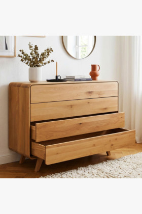 Dubová komoda Avalon 4 zásuvky 120 cm – dub natural 2