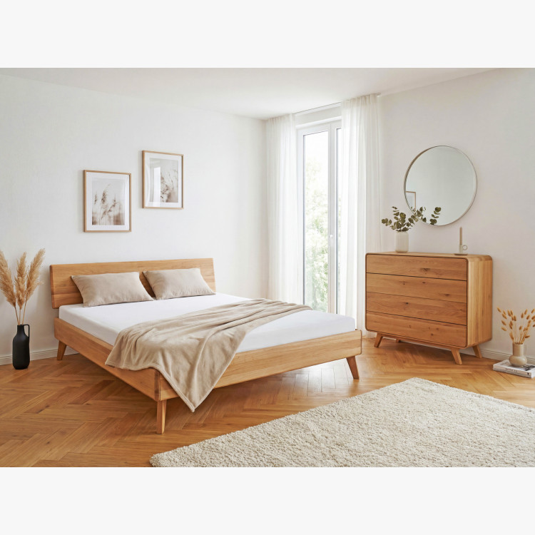 Dubová komoda Avalon 4 zásuvky 120 cm – dub natural