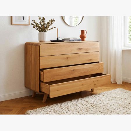 Dubová komoda Avalon 4 zásuvky 120 cm – dub natural