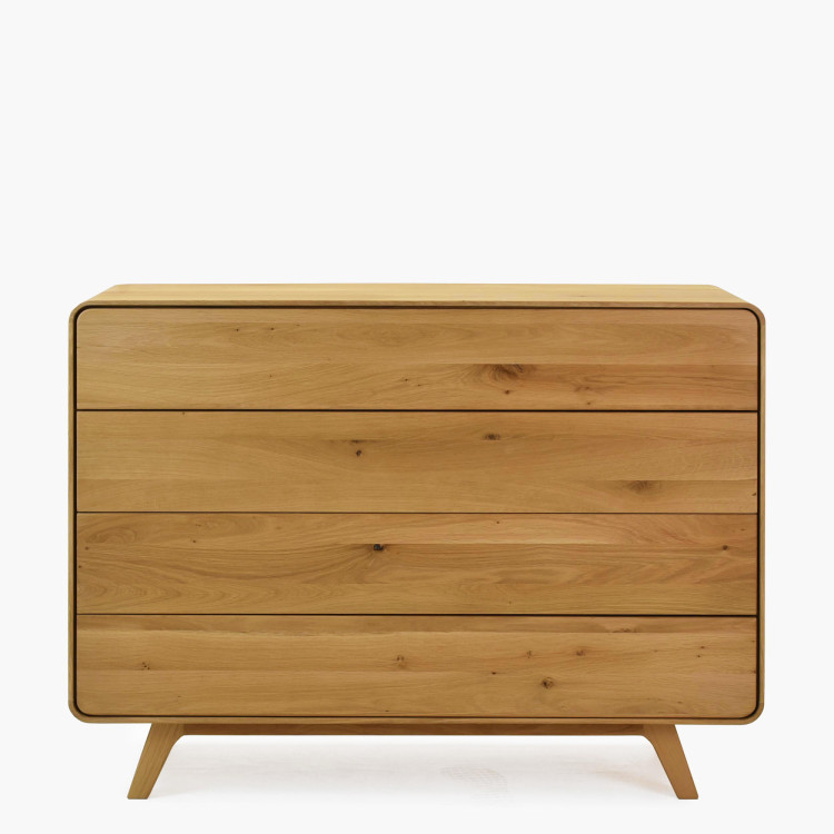 Dubová komoda Avalon 4 zásuvky 120 cm – dub natural