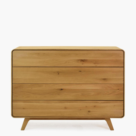 Dubová komoda Avalon 4 zásuvky 120 cm – dub natural