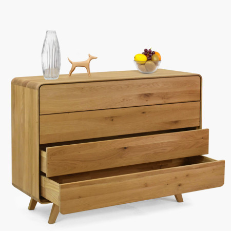 Dubová komoda Avalon 4 zásuvky 120 cm – dub natural