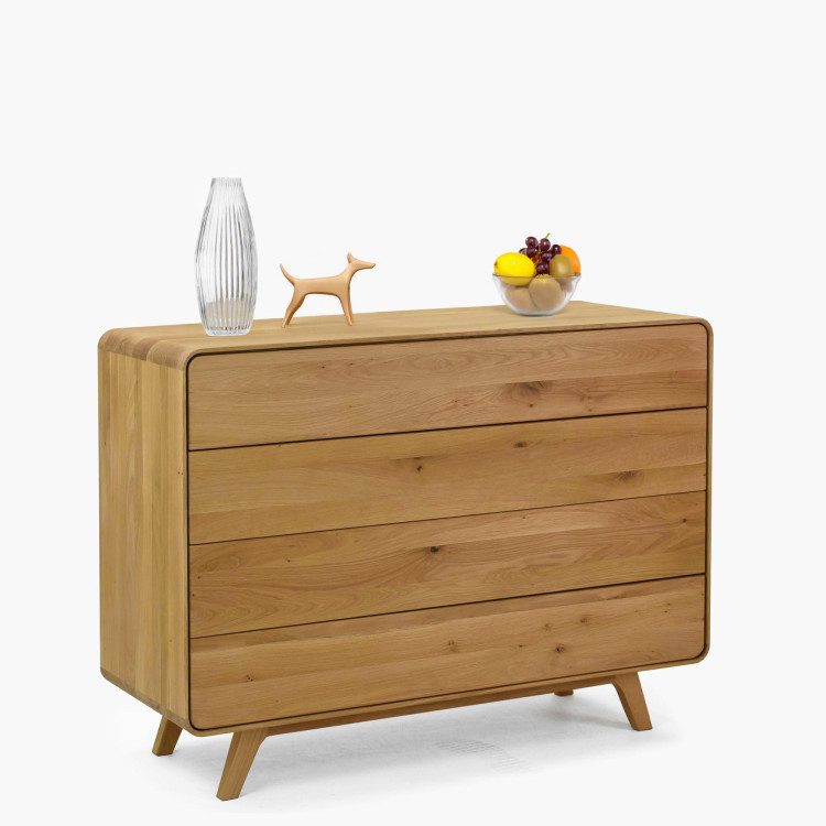 Dubová komoda Avalon 4 zásuvky 120 cm – dub natural
