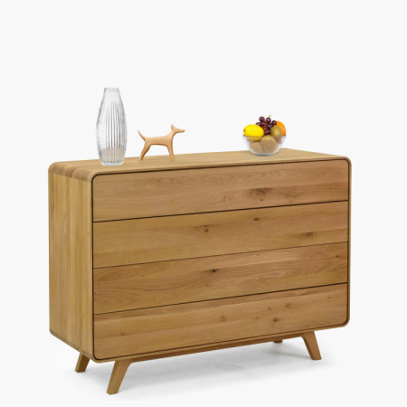 Dubová komoda Avalon 4 zásuvky 120 cm – dub natural