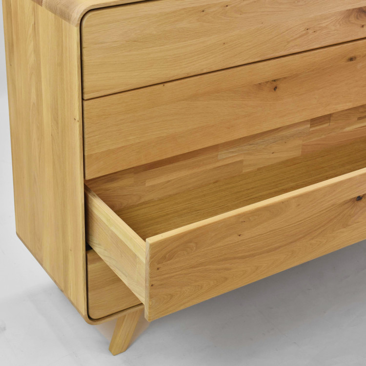 Dubová komoda Avalon 4 zásuvky 120 cm – dub natural