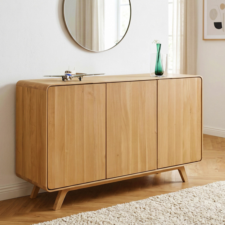 Dubová komoda Avalon 3 dvierka 134 cm – dub natural