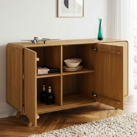 Dubová komoda Avalon 3 dvierka 134 cm – dub natural