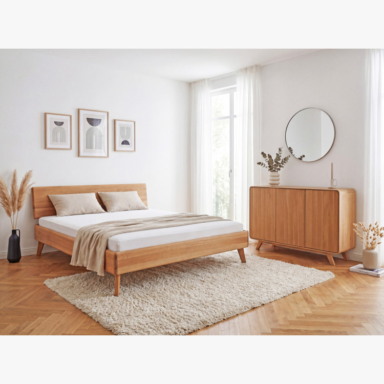 Dubová komoda Avalon 3 dvierka 134 cm – dub natural