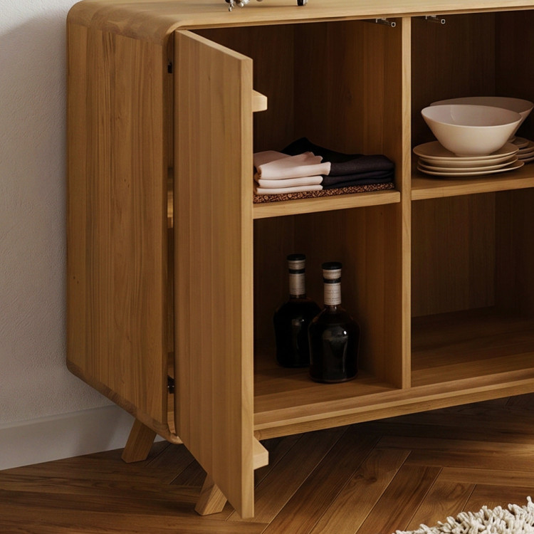 Dubová komoda Avalon 3 dvierka 134 cm – dub natural