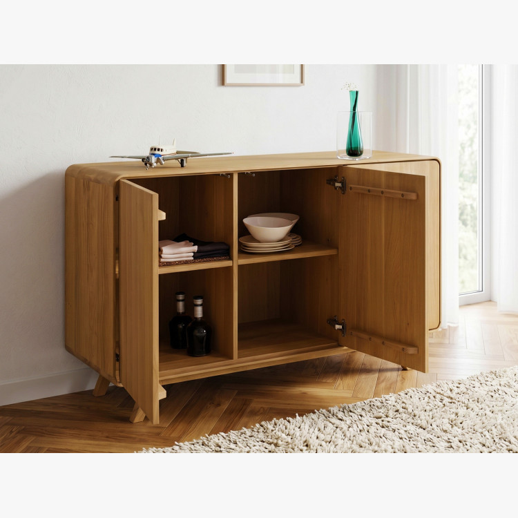 Dubová komoda Avalon 3 dvierka 134 cm – dub natural