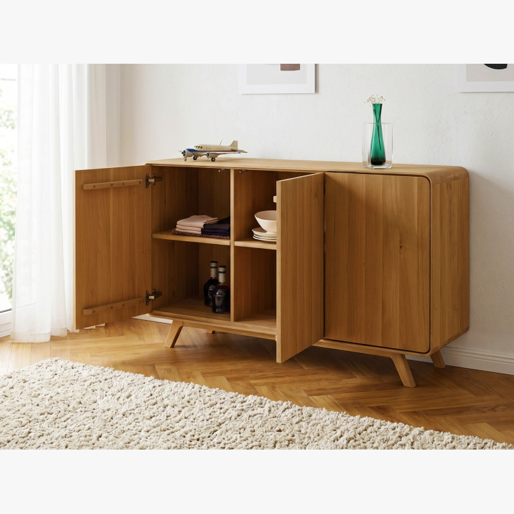 Dubová komoda Avalon 3 dvierka 134 cm – dub natural