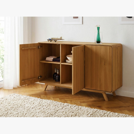 Dubová komoda Avalon 3 dvierka 134 cm – dub natural