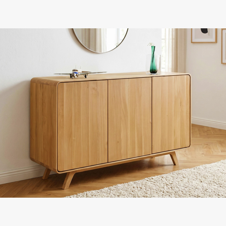 Dubová komoda Avalon 3 dvierka 134 cm – dub natural