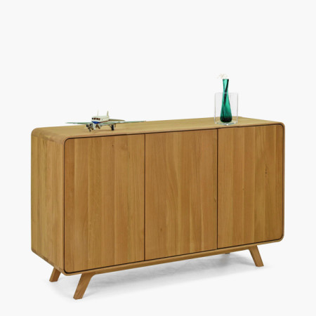 Dubová komoda Avalon 3 dvierka 134 cm – dub natural