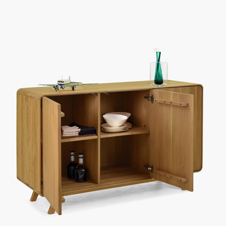 Dubová komoda Avalon 3 dvierka 134 cm – dub natural