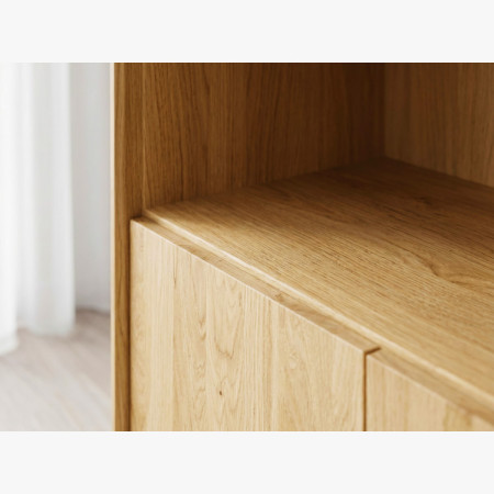 Dubový regál Avalon 180 cm vysoký s dvierkami – dub natural