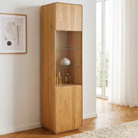 Masívna vitrína Avalon 1-dverová dub natural