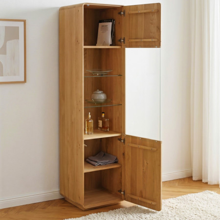 Masívna vitrína Avalon 1-dverová dub natural