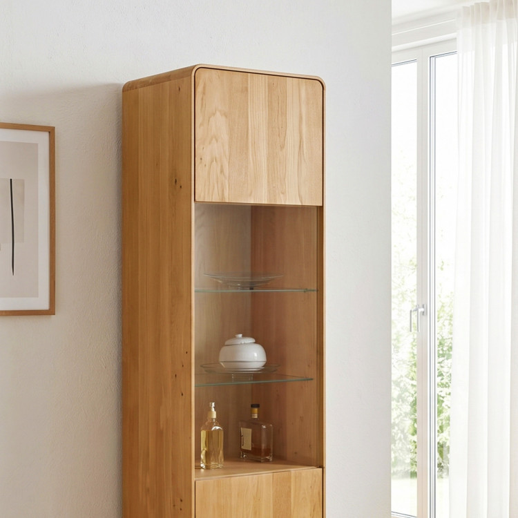 Masívna vitrína Avalon 1-dverová dub natural