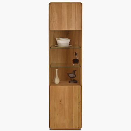 Masívna vitrína Avalon 1-dverová dub natural