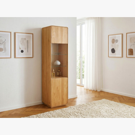 Masívna vitrína Avalon 1-dverová dub natural