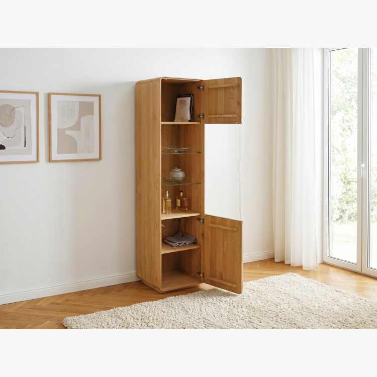 Masívna vitrína Avalon 1-dverová dub natural